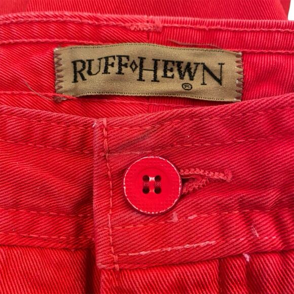 Ruff Hewn Denim Jeans NWOT Womens 29x28 TOMATO RED Cotton High Rise 13" Vtg USA - Picture 3 of 11